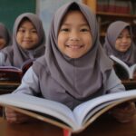Ilustrasi anak-anak membaca buku. (Dibuat menggunakan AI)